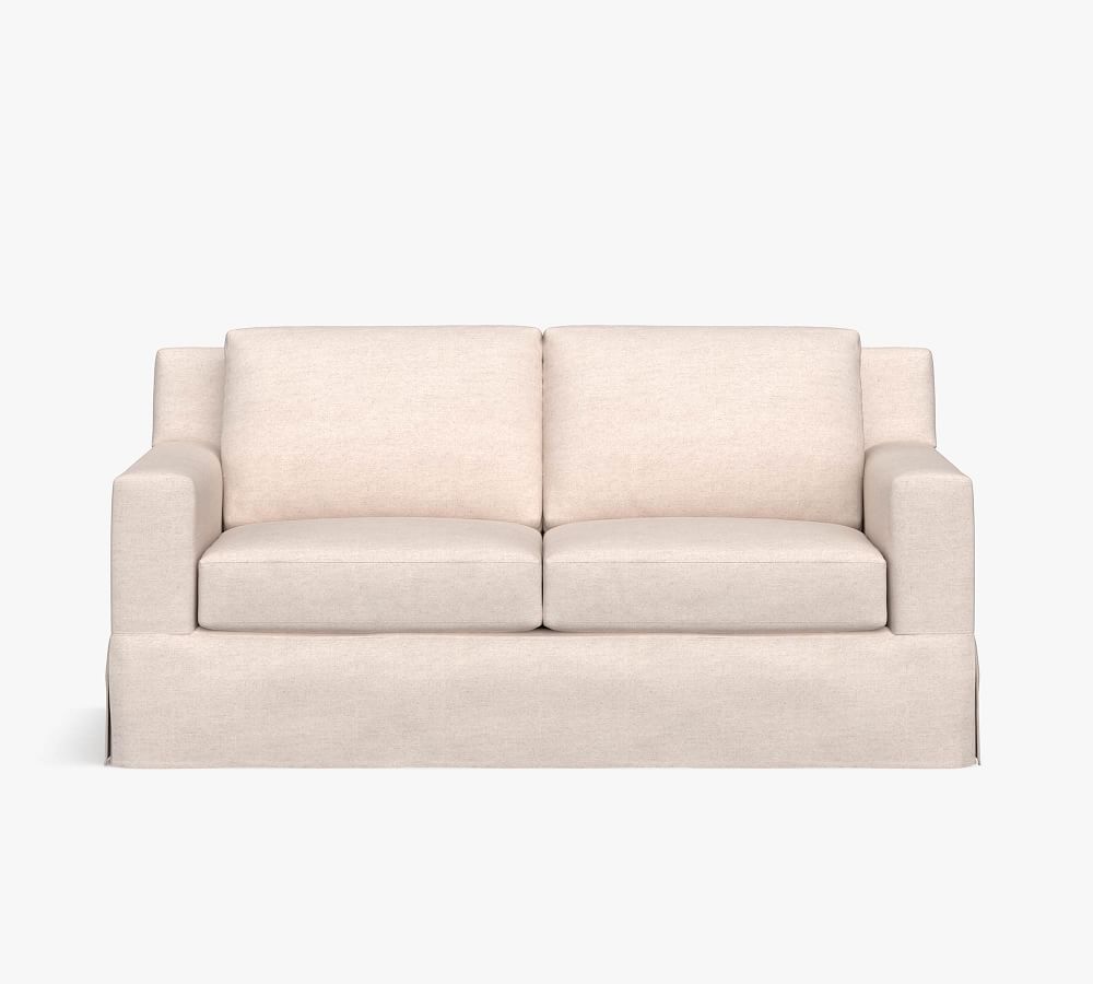 York Square Arm Slipcovered Fabric Sofa Pottery Barn