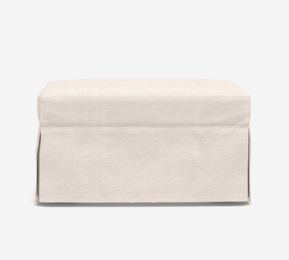 York Slipcovered Ottoman Pottery Barn