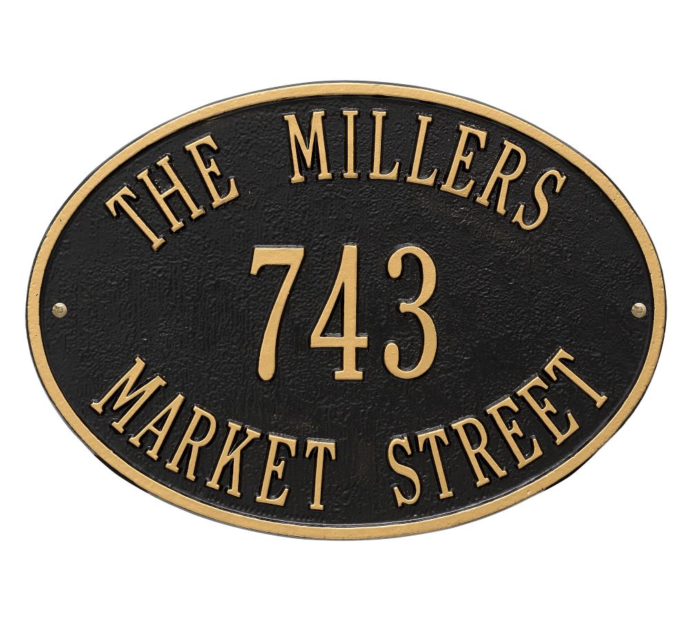 Hawthorne Oval Wall Address Plaque Pottery Barn
