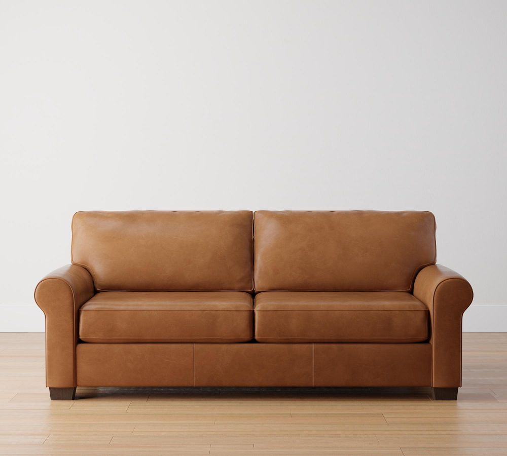 Buchanan Roll Arm Leather Sleeper Sofa Pottery Barn