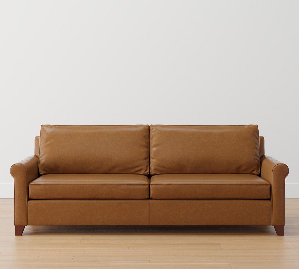 Cameron Roll Arm Leather Sofa Pottery Barn