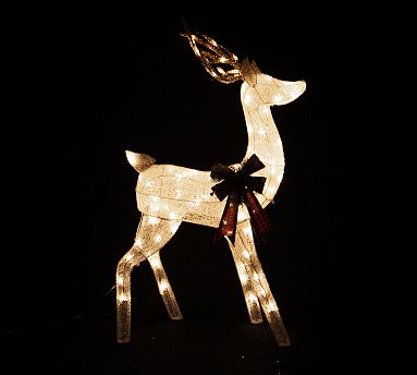 Light Up Snow White Reindeer - Set of 2 | Pottery Barn Light Up Snow White Reindeer - Set of 2 | Pottery Barn