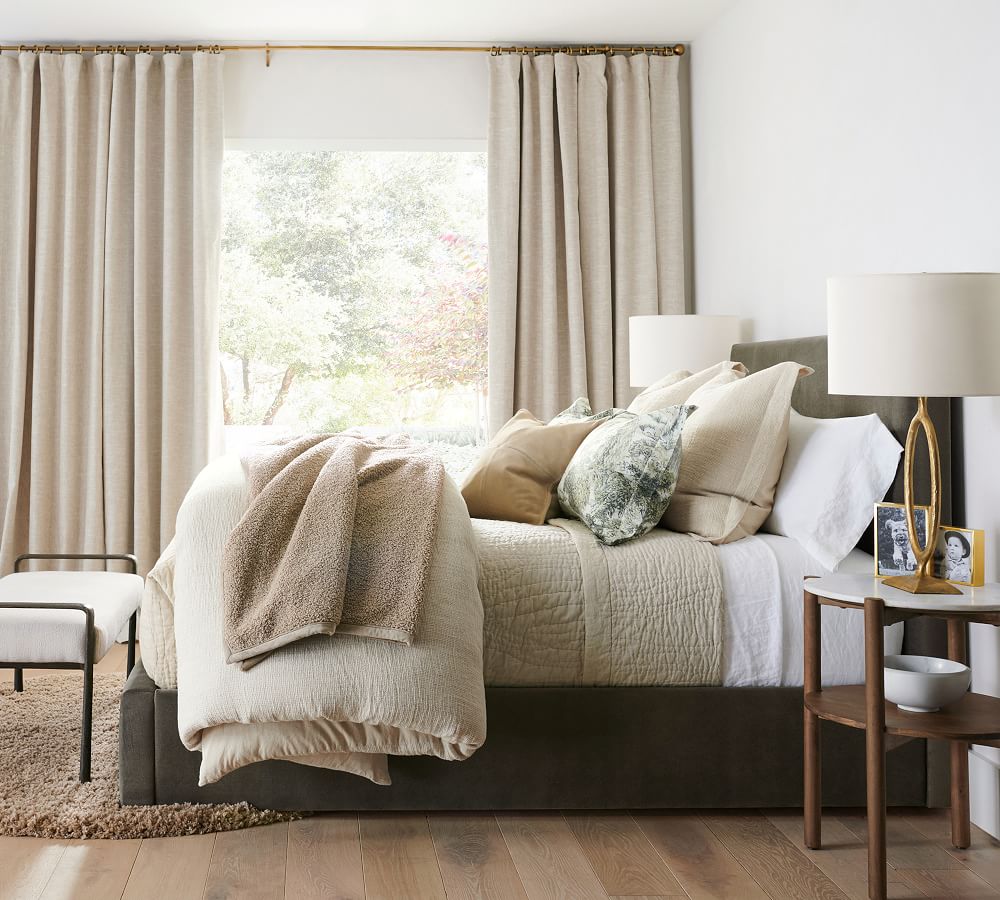 Raleigh Square Upholstered Low Platform Bed