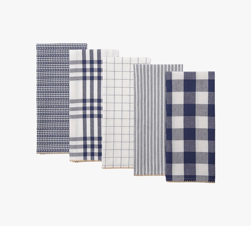 Farmhouse Woven Cotton Kitchen Towels Set of 5 Pottery Barn