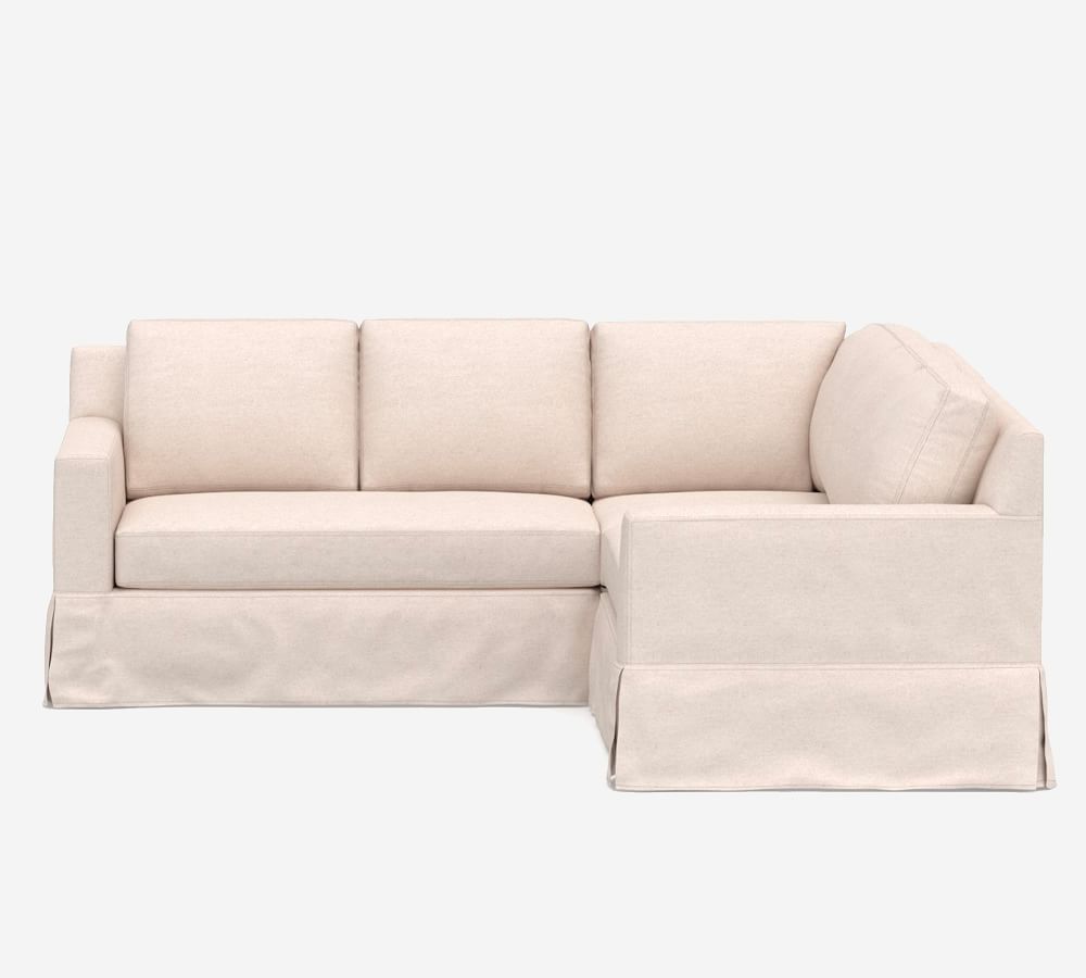 York Square Arm Slipcovered 3Piece LSectional Pottery Barn