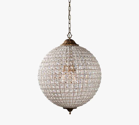 crystal globe chandeliers