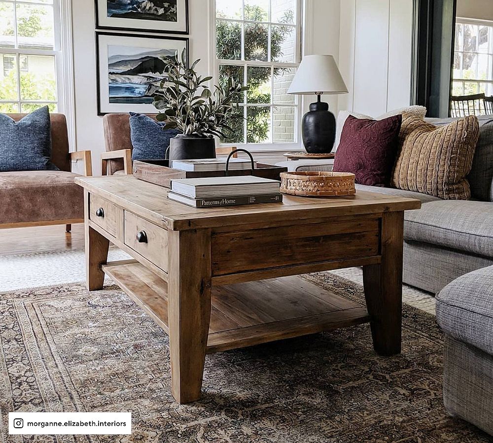 pottery barn channing coffee table