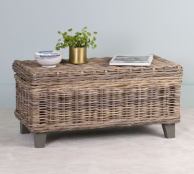 coffee table with wicker storage