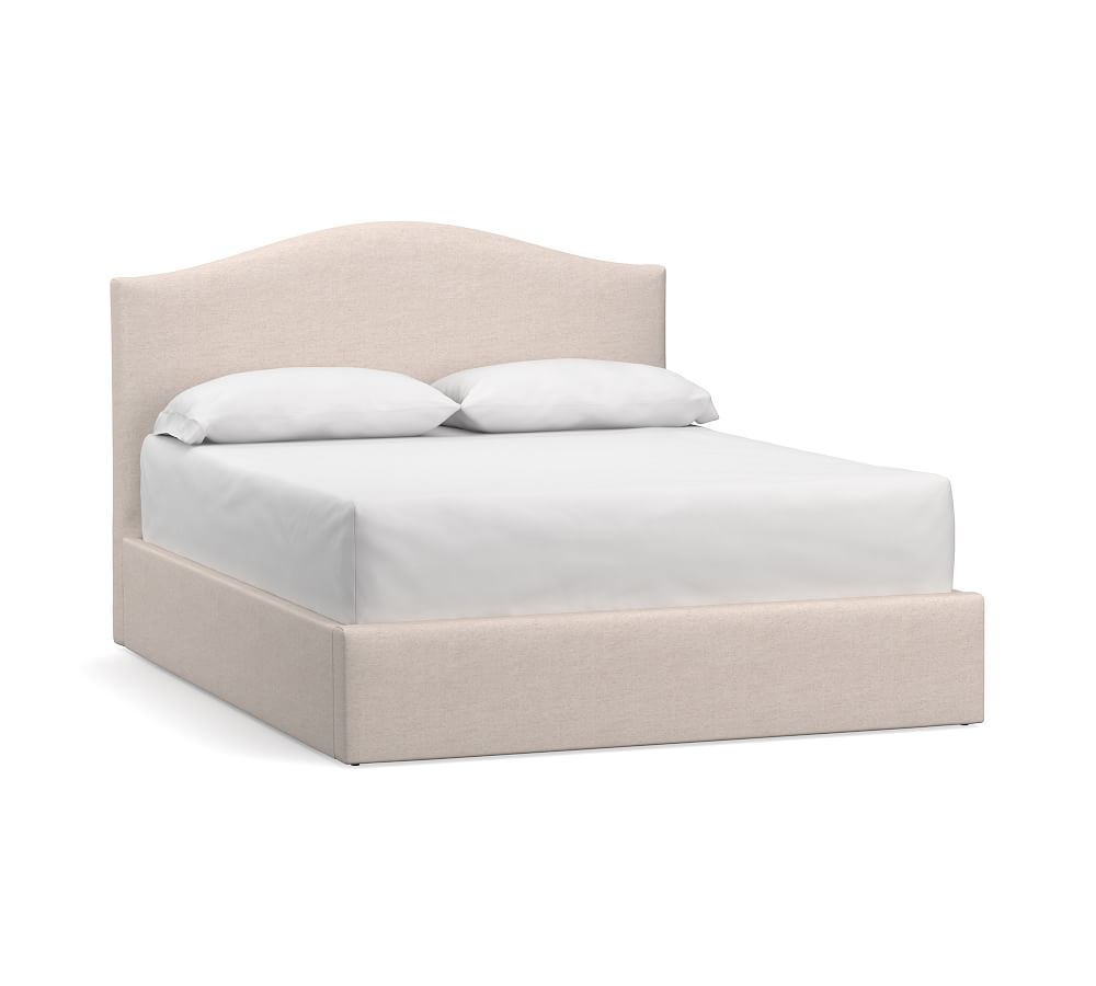 Raleigh Curved Upholstered Low Platform Bed Pottery Barn