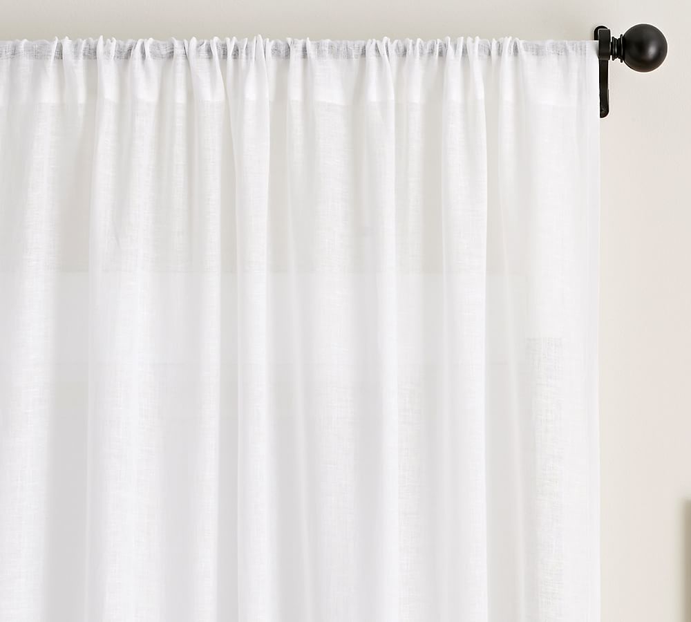 Belgian Flax Linen Rod Pocket Sheer Curtain | Pottery Barn