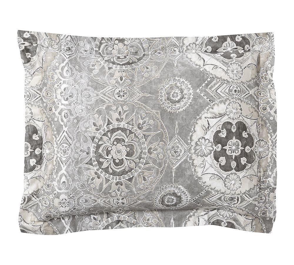Jacquelyn Medallion Organic Sateen Shams Pottery Barn