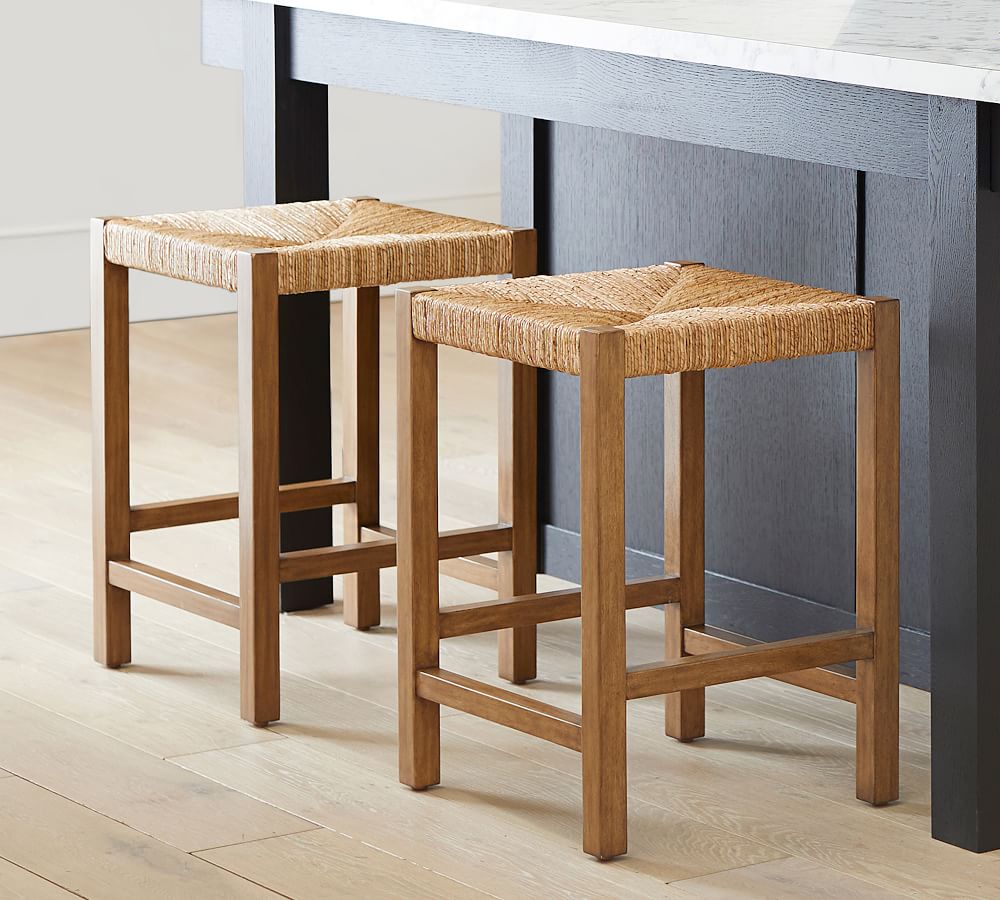 Malibu Woven Backless Bar & Counter Stools Pottery Barn
