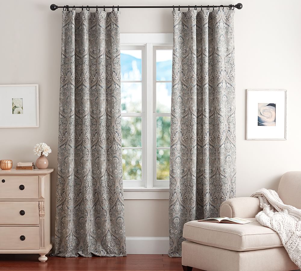 Mackenna Paisley Linen Cotton Blackout Curtain 