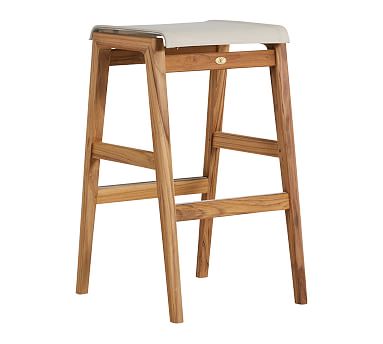 backless teak bar stools