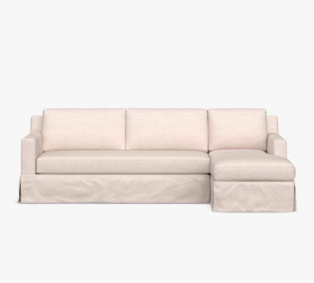 York Square Arm Slipcovered Sofa Chaise Sectional Pottery Barn