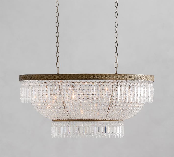 oval crystal ceiling light