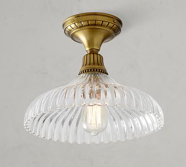 ribbed glass flush mount