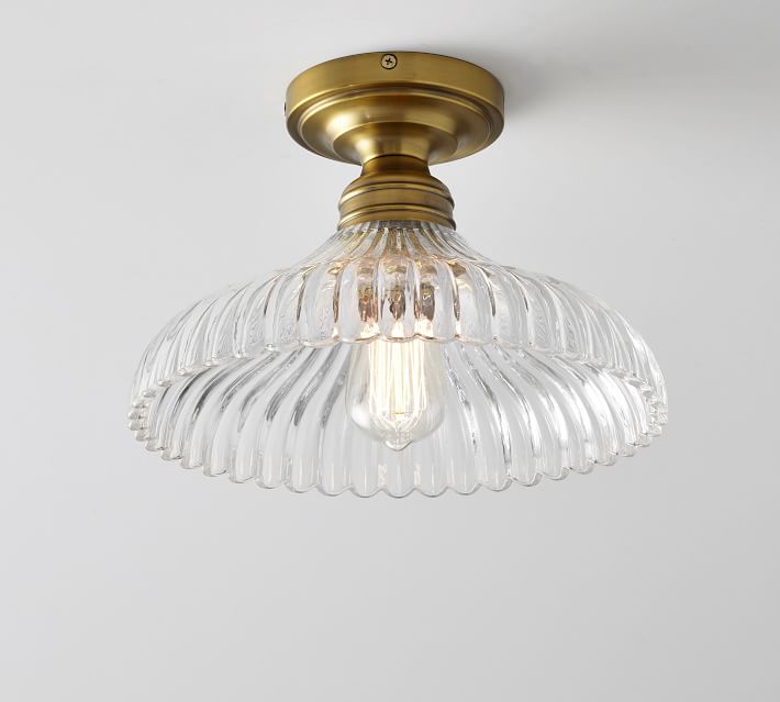 fluted flush mount light