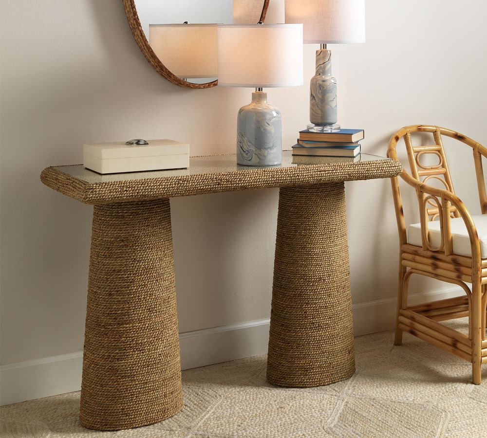 Coastal Seagrass Console Table Pottery Barn
