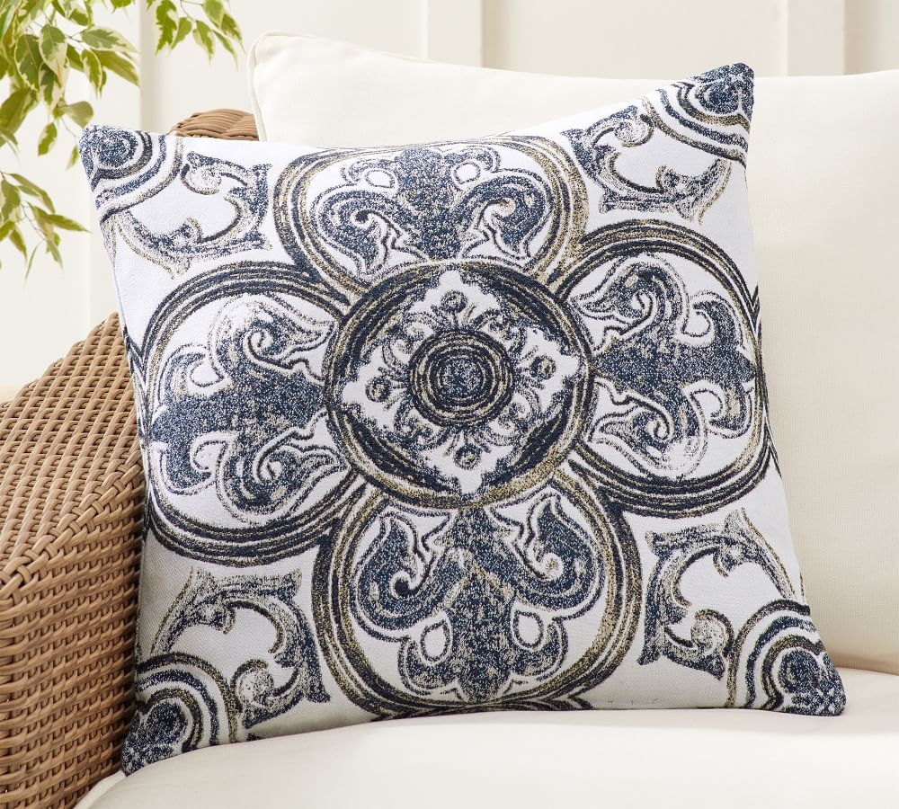Sunbrella® Jenny Medallion Indoor/Outdoor Pillow Pottery Barn