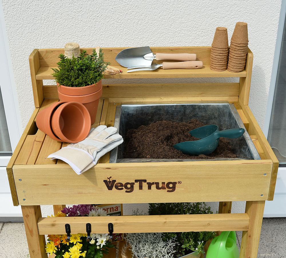 vegtrug potting bench grey