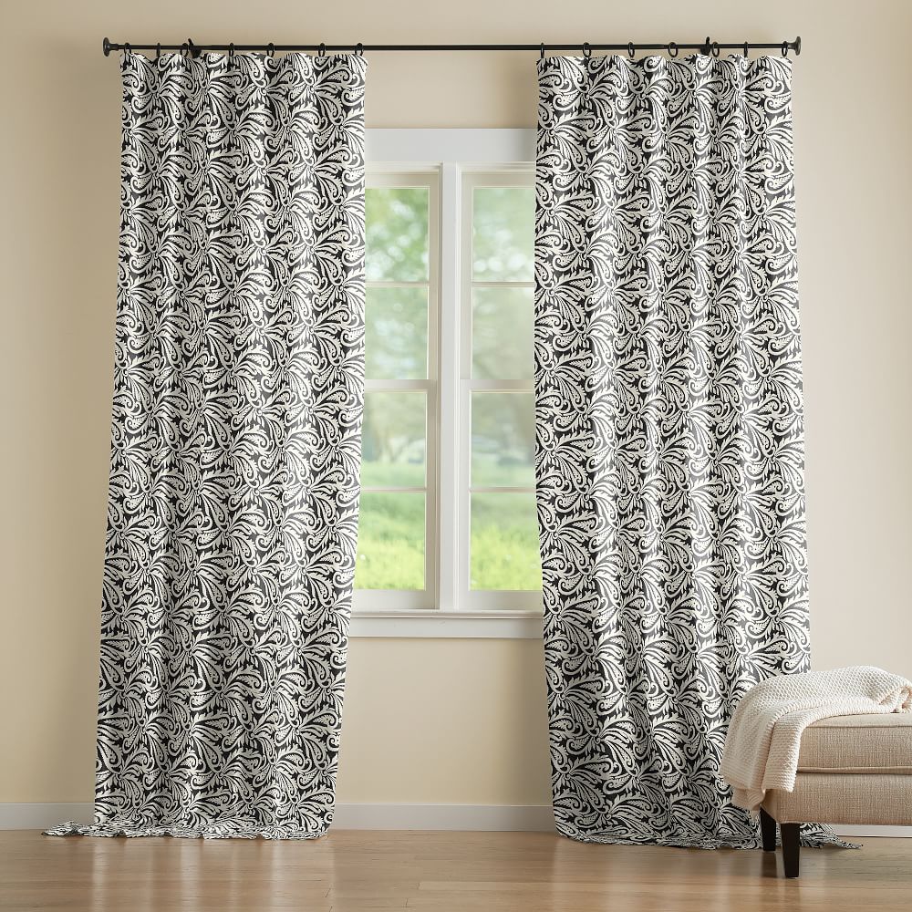 Wynnfield Paisley Print Linen/Cotton Rod Pocket Curtain Pottery Barn