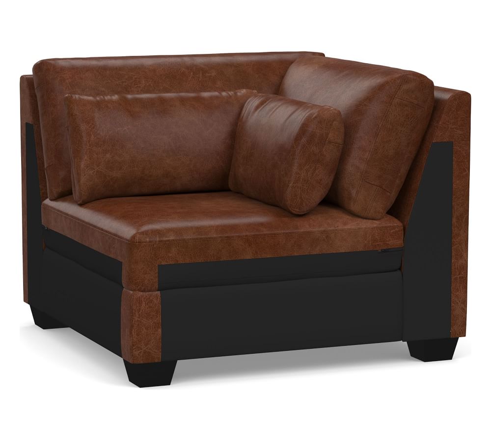 Build Your Own York Slope Arm Deep Seat Leather Sectional Components