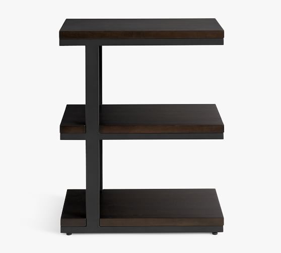 black tiered side table