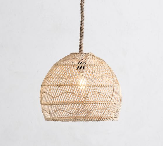 pottery barn rattan light