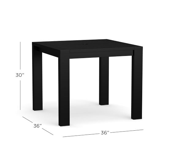 metal square dining table