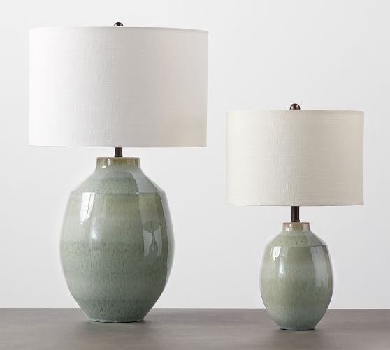 reactive glaze ceramic table lamp