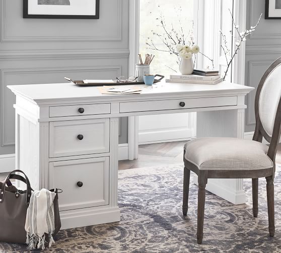 pottery barn small white desk