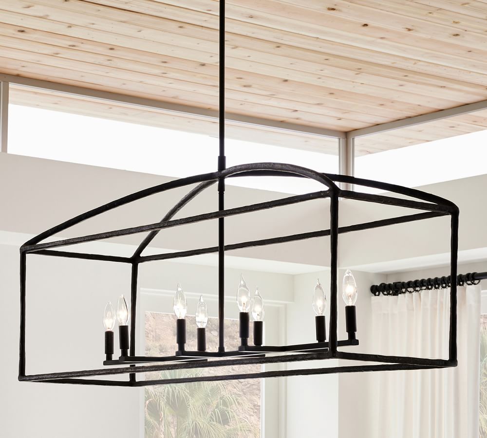 iron linear chandelier