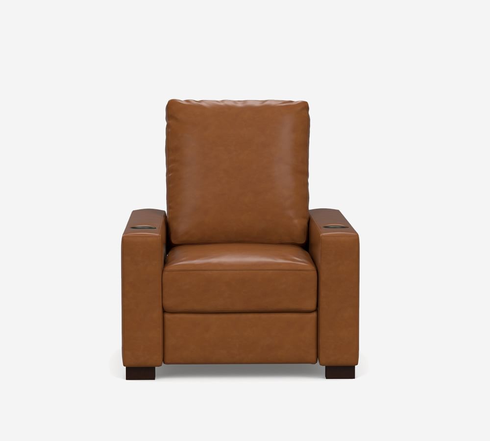 Turner Square Leather Home Theater Chairs Single Chair Pottery Barn
