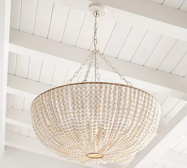 white chandelier wood