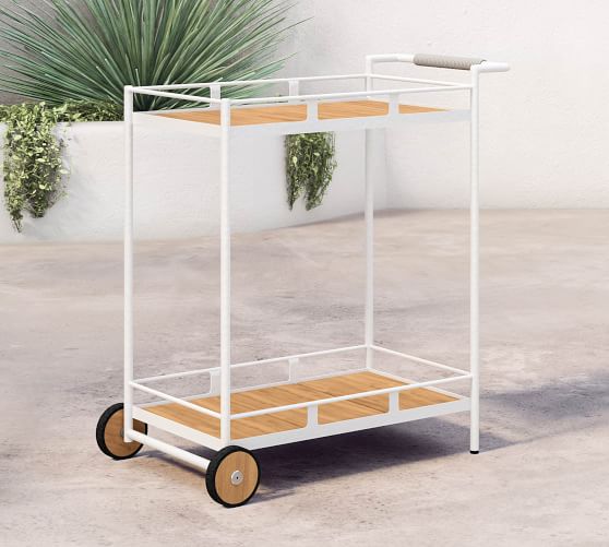 Camarillo FSC® Teak & Rope Bar Cart Pottery Barn