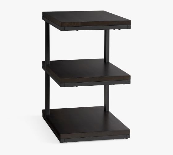 black tiered side table