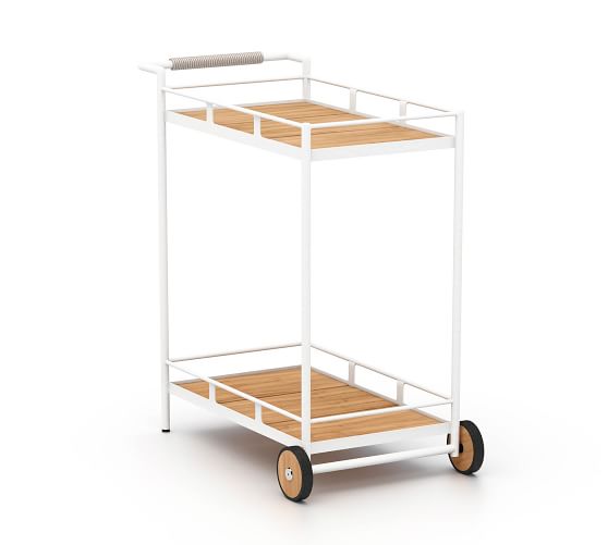 Camarillo FSC® Teak & Rope Bar Cart Pottery Barn