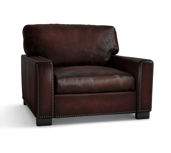 small leather lounge chair