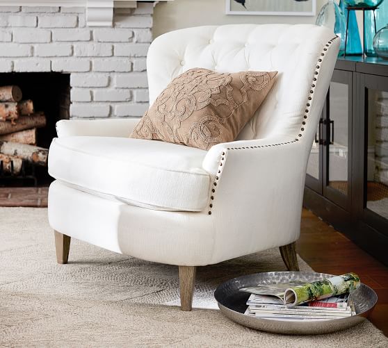 pottery barn velvet chair