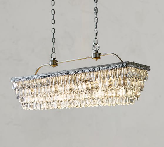 pottery barn glass drop chandelier