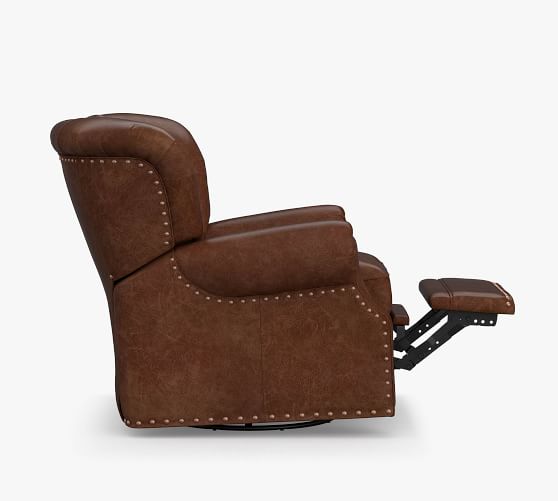 pottery barn leather rocking chair