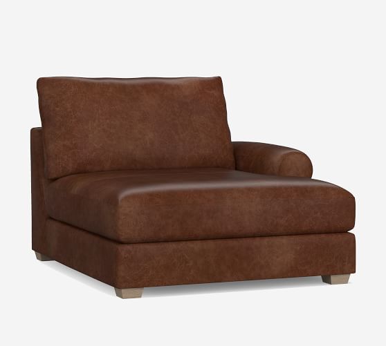 pottery barn armless leather chair