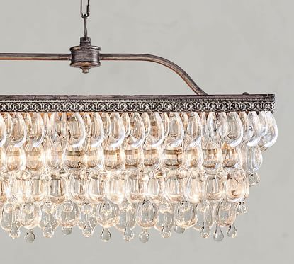 clarissa crystal drop rectangular chandelier