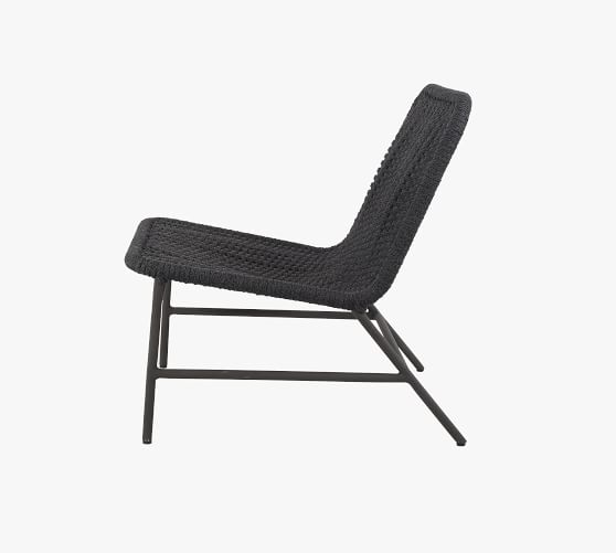 black woven lounge chair