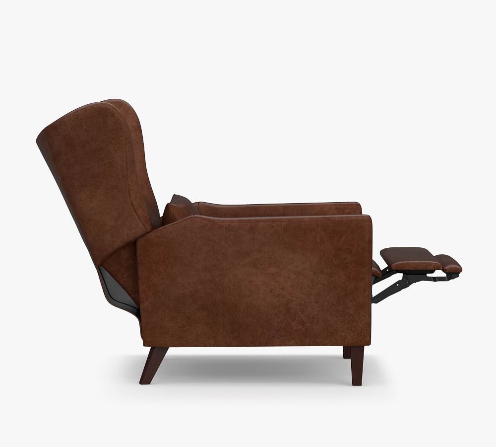 Champlain Square Arm Leather Wingback Recliner Pottery Barn