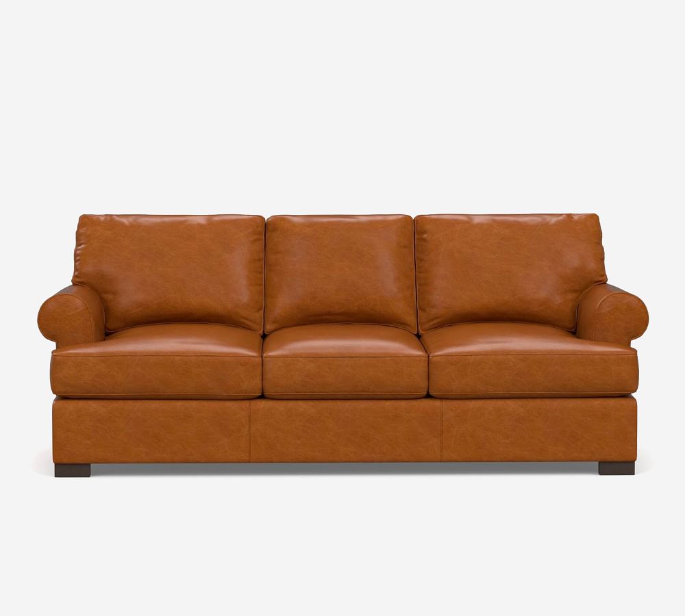 Townsend Roll Arm Leather Sofa Pottery Barn
