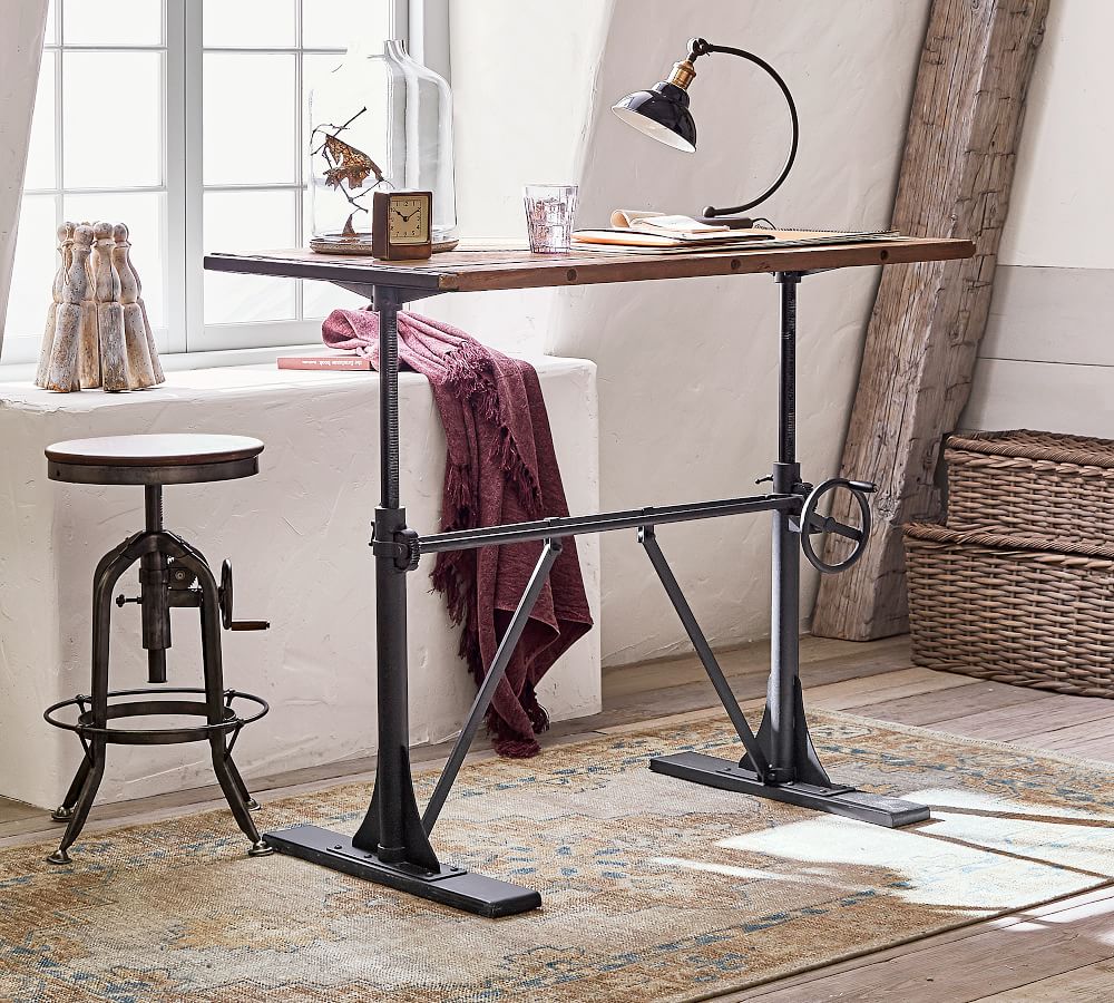 industrial crank standing desk