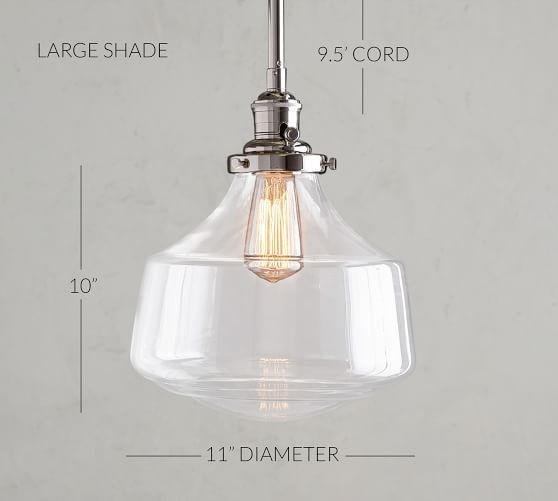 schoolhouse pendant light clear glass