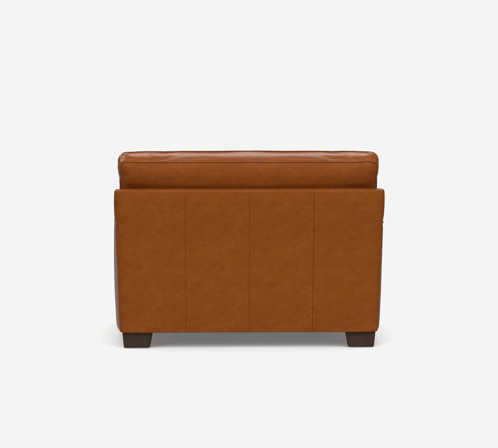 Buchanan Square Arm Leather Single Sleeper Sofa | Pottery Barn